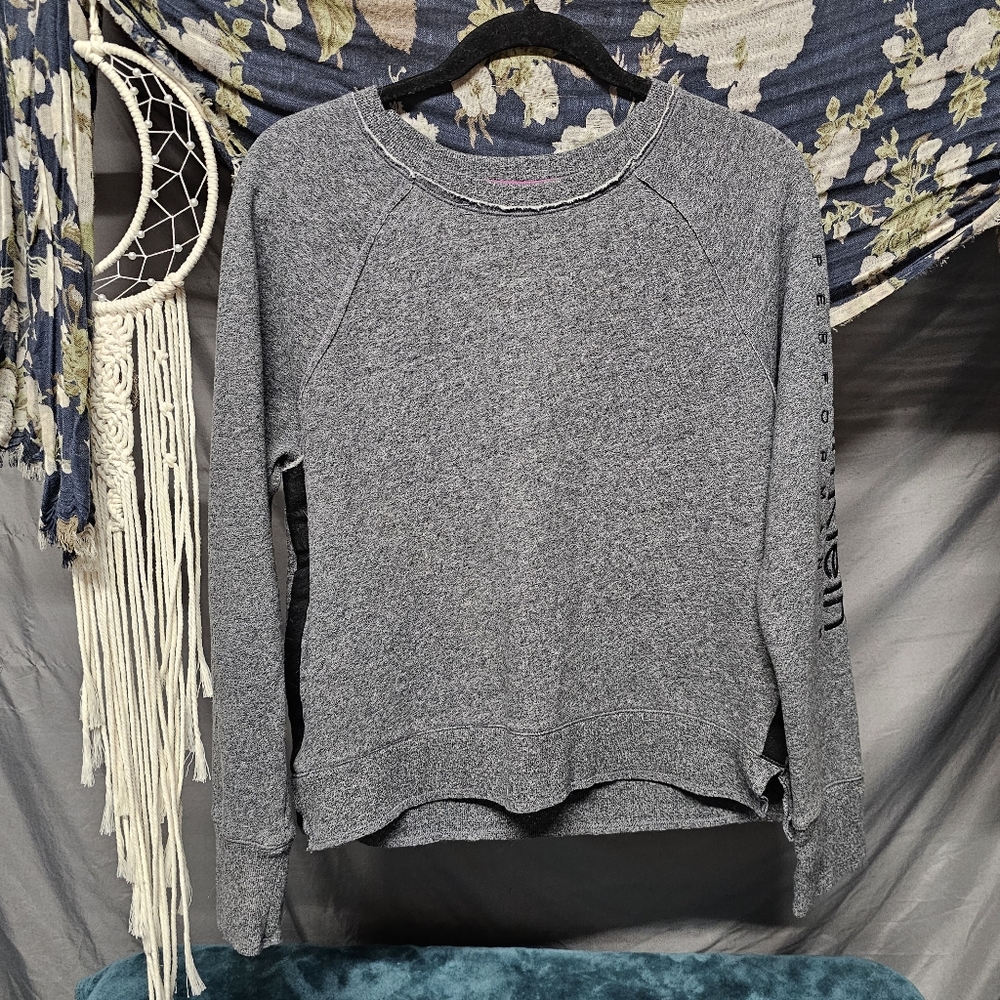 3/$25 Calvin Klein Performance Gray/Black Embroidered Sleeve Sweatshirt size M